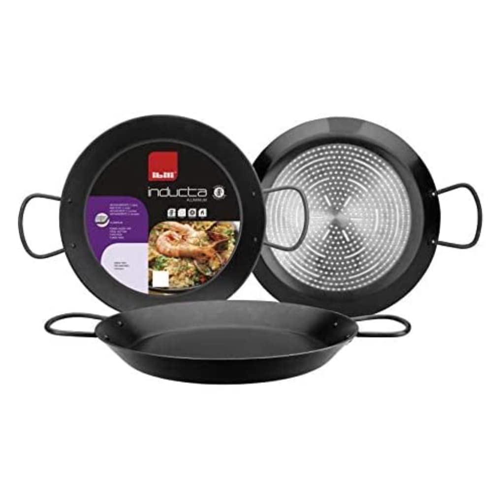 IBILI Inducta Paella Pan, 42 cm, Aluminium, Non-Stick, 10 Servings, Suitable for Induction Hobs
