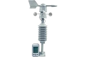 Wireless Anemometer Weather Station Clock Wind Speed Direction Wind Chill Temperature Humidity Meter Dual Mount WS0232
