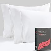 Ashton Sheets 100% Egyptian Cotton Pillow Cases Queen Size Set of 2 - Luxury 1000 Thread Count Cotton Pillowcases Standard Size (White), Extra Soft, Cooling Sateen Weave Hotel Quality Pillow Covers