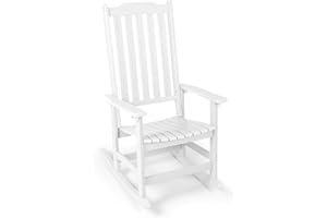Mguio Outdoor Rocking Chair, Oversized All Weather High Back Porch Rocker, Patio Rockers for Outside