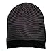 AN- Casual Unisex Lightweight Skinny Stripes Beanie Hat Cap (Black CharcoalGray)