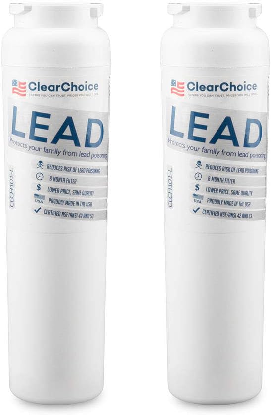 Clear Choice Lead Filter Replacement for UKF8001 UKF8001AXX WF50 OWF50 Refrigerator Water Filter Compatible with WF50 OWF50, NSF/ANSI 42 Certified, Box of 2, Made in the USA