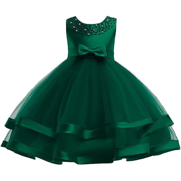 TTYAOVO Girls Lace Tulle Princess Dress - Tea-Length Party Gown, Sizes 10-11 Years, Green, For Weddings & Parties 10 thumbnail image