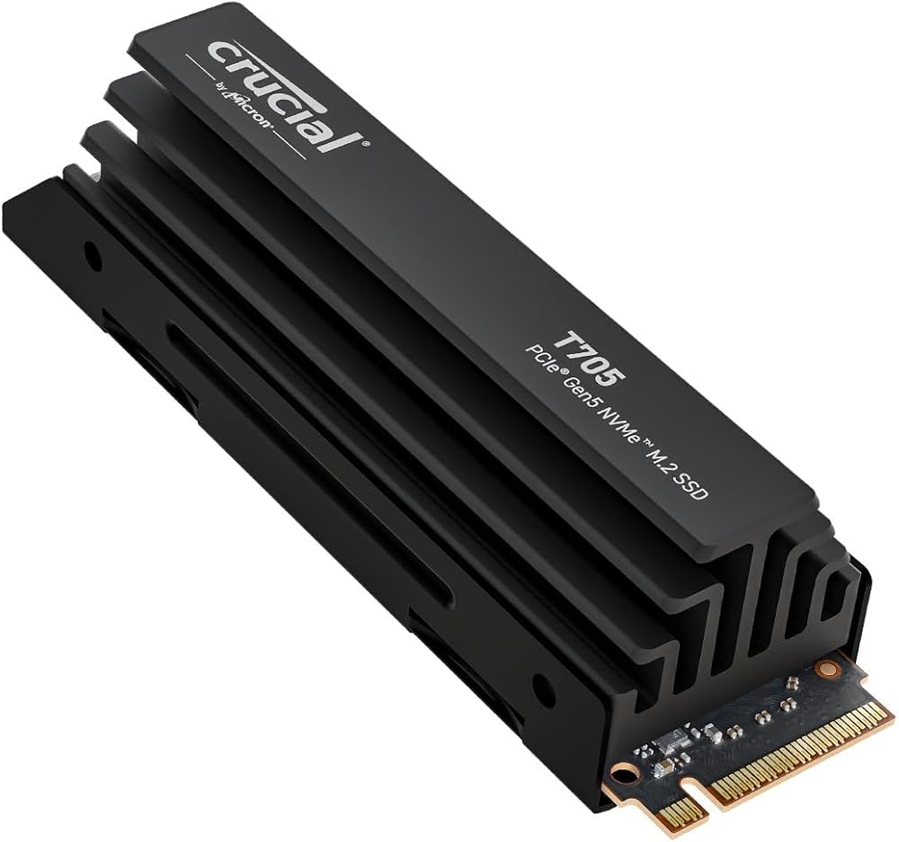 Crucial T705 2TB PCIe Gen5 NVMe M.2 SSD with Premium Heatsink