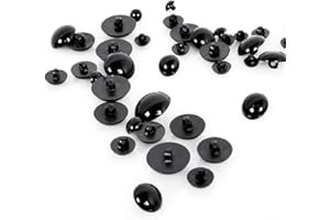 50pcs Black Reusable Plastic Mushroom Beads Safety Solid Eyes for Sewing Crafting Eyes Buttons for Bear Doll Etc 10mm