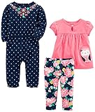Simple Joys by Carter's Girls' 3-Piece Playwear Set, Pink/Navy Owl, 24 Months