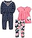 Simple Joys by Carter's Baby Girls' 3-Piece Playwear Set, Pink/Navy Owl, 24 Months