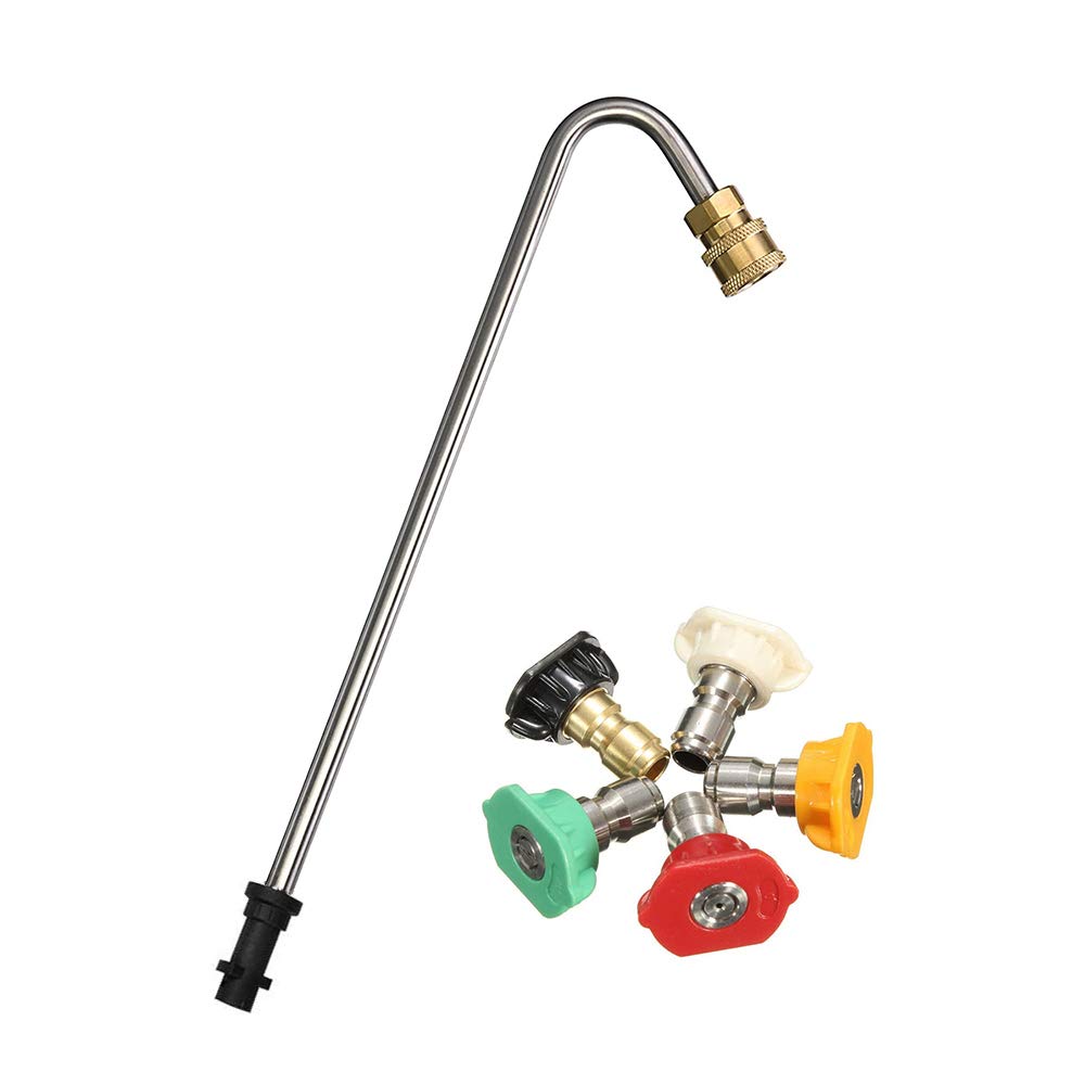 Stone Banks Dirt Blaster Power Washer Lance for Karcher K2K3K4K5K6K7, Pressure Washer Angled Lance Jet Wash Extension Wand with 5 Nozzles, Gutter Rod Cleaner Attachment for Pressure Washer Accessory