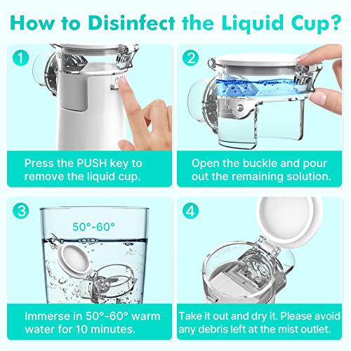 Portable Nebulizer, Quiet Handheld Nebulizer for Travel or Daily Use Nebulizer Machine for Adults and Kids with 1 Set Accessory Personal Steam Inhaler Atomizer for Breathing Problems