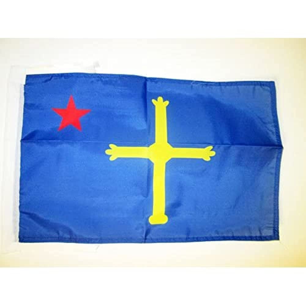 AZ FLAG - Asturias Independentist Flag - 18'' x 12'' - 100% Polyester Asturias Asturina nacionalist Small Banner with Two Cords - Fade Resistant - Vivid Colors - 18x12 in - 45x30 Cm — image 1