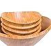 BIRDROCK HOME Bamboo Salad Bowl Set | Set of 5 | Wooden Stackable Bowls for Salad, Pasta, Fruit | Kitchen Bowl Set