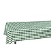 Berrnour Home Vinyl Green Checkered Design Indoor/Outdoor Tablecloth with Non-Woven Backing -