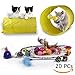 RIO Direct Cat Toys Kitten Toys Variety Pack - Cat Tunnel, Interactive Feather Toy, Cat Feather Teaser Wand, Fluffy Mouse, Crinkle Balls and Bells - 20 Pack Gift Set for Cat, Puppy, Kitty