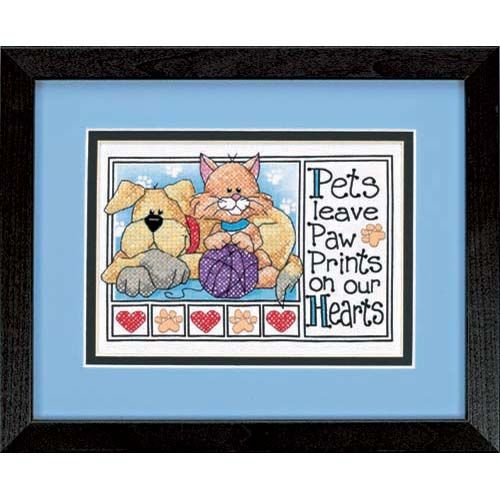 Dimensions Needlecrafts Stamped Cross Stitch, Paw Prints