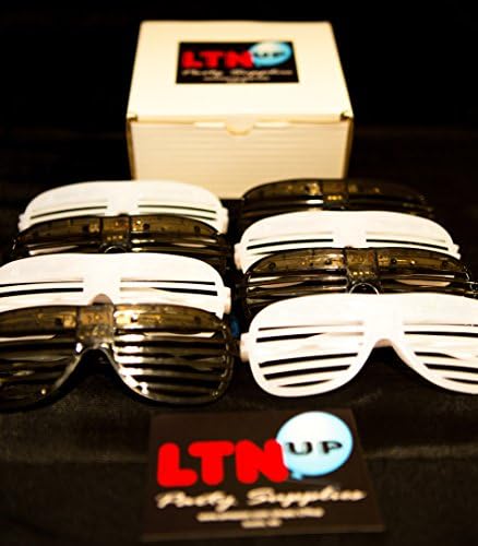 LED Black &amp; White Party Pack by LTNUP Party, 8 Black &amp; White LED Shutter sunglasses, Light the Night Up with this awesome LED Party Pack!
