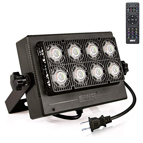 50W RGB LED Flood Light Outdoor Color Changing with Remote Control, 16 Colors 8 Modes Dimmable Waterproof Landscape Lights, Outside Color Floodlight for Garden Yard Pool Party, Stage Lights, SANSI