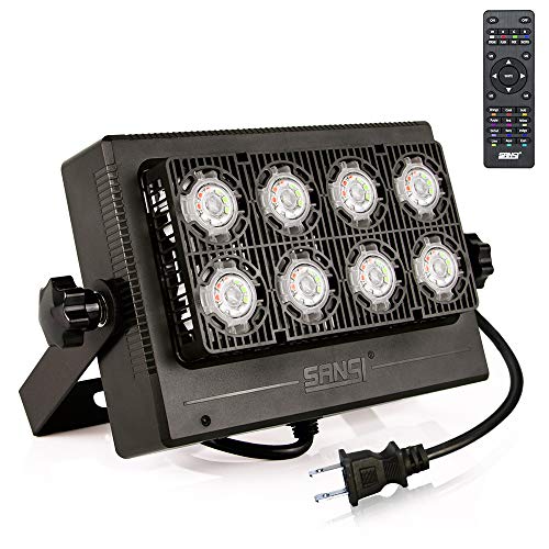 50W RGB LED Flood Light Outdoor Color Changing with Remote Control, 16 Colors 8 Modes Dimmable Waterproof Landscape Floodlight, Color Flood Light, Party Lights, Stage Lights, Wall Washer Light, SANSI