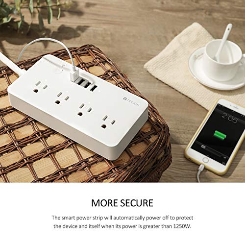 Smart Power Strip, WiFi USB Power Bar 3.28ft Extension Cord Compatible with Alexa, Google Home