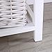 SUNCOO Retro White Shabby Chic Nightstand End Side Bedside Table w/Wicker Storage Wood