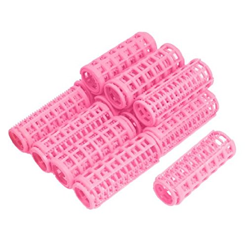 McKay 12 Pc Professional Mini Snap On Rollers Set - Makes Tight Curls; Extra Small ½"x 2" Hair Curlers - Pink - Thumbnail 2