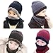 JOYEBUY 2 PCS Kids Boys Girls Hat and Scarf Set Warm Snow Knit Beanie Slouchy Skull Cap and Circle Scarf (Black)
