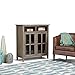 SIMPLIHOME Bedford SOLID WOOD Universal TV Media Stand, 53.9 inch Wide, Living Room Entertainment Center, Storage Cabinet with Glass Doors, for Flat Screen TVs up to 60 inches in Dark Tobacco Brown