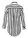 Benibos Women's Striped Turn Down Collar Loose T-Shirt