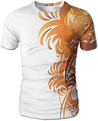 Edgar John Ornaments Flowers Waves Pattern Artistic Curvy Leaves Swirls Men's Short Sleeve Tshirt XXL