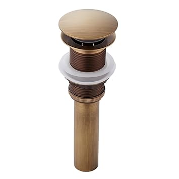 Weare Home Retro Einfach Design alle Messing Deko Pop Up Ventil Ablaufgarnitur Push Open Technik Waschbecken Ablauf ohne Über