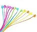 Lumiparty High Quality 11 Inches One Dozen Neon Nylon Braided Hair Extensions Attachments, Assorted Colors Nylon Clip Snap On Children Kit for Birthday Party Favors