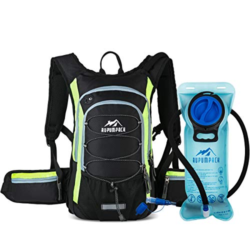 RUPUMPACK Insulated Hydration Backpack Pack with BPA Free 2L Water Bladder - Keeps Liquid Cool up to 4 Hours, Prefect Outdoor Gear for Hiking, Running, Cycling, Camping, Skiing, 15L (Black + Yellow) - Thumbnail 7