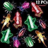Joyin Toy Glow Stick Necklaces Assorted Colors with Bugs, Ghost and Skeleton Charms (12 Pack)