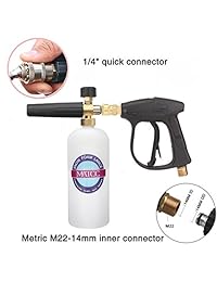 MATCC Pistola de espuma 3000 PSI arandela de alta presión con 1 l de espuma de nieve para limpieza de coches