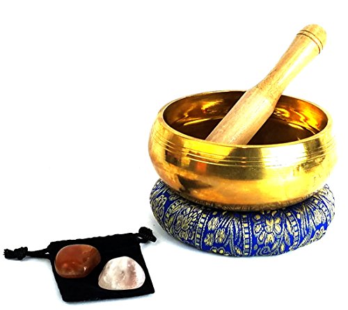 Dharma wheel of life tibetan singing bowl with 2 polish…
