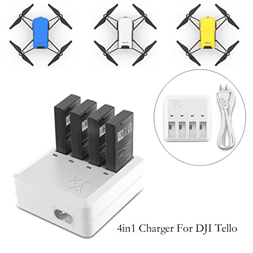 Tello charger, yx-tello 4 in 1 charger for dji tello ba…