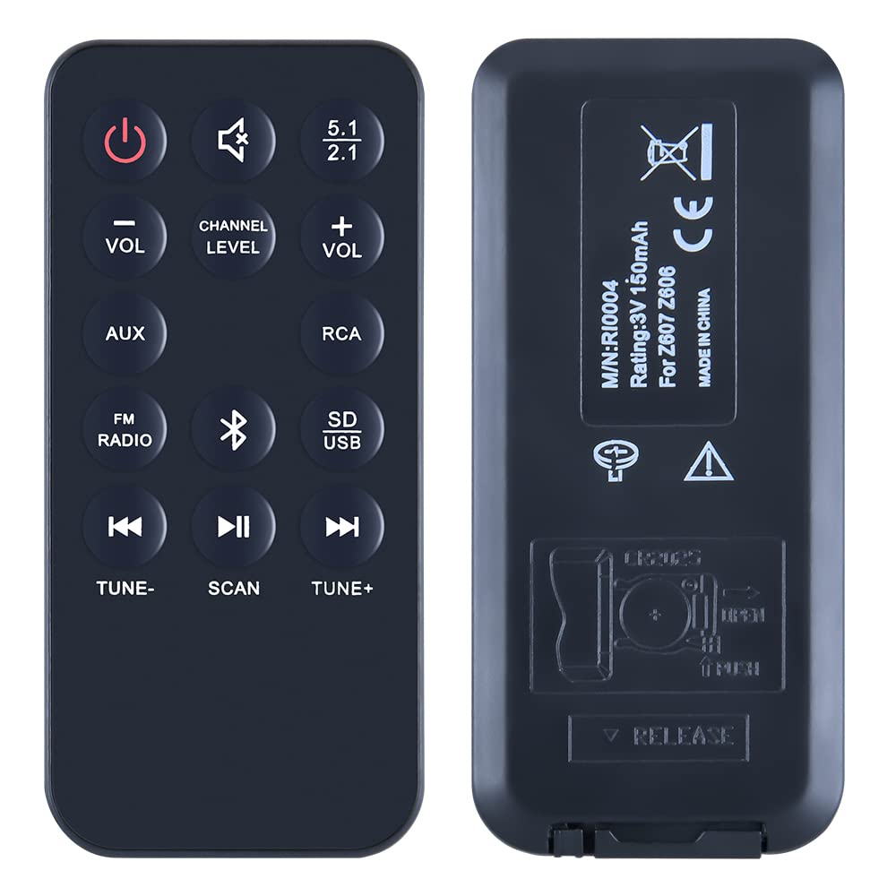 TCNOUMT New RI0004 Replacement Remote Control Compatible with Logitech Z607 Z606 Bluetooth 5.1 Surround Sound Speakers Wireless Portable Speaker System