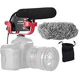 Movo VXR4000R Directional Shotgun Condenser Video Microphone Shockmount, Low Cut Filter, Foam + Deadcat Windscreens Carry Case DSLR Cameras Camcorders