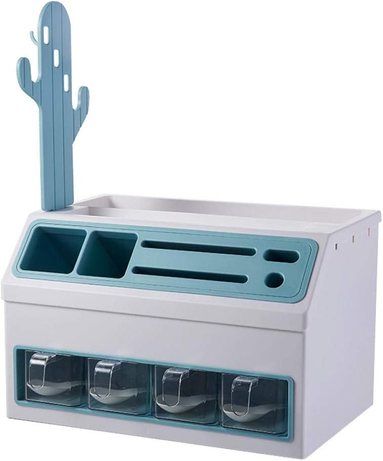 QSAA Kitchen Shelf Multi-Function Kitchen Supplies Rack Home Floor-Standing Knife Holder Can Put Spices on The Kitchen Wall More Convenient For Cooking Blue