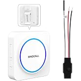 SINGCALL Wireless Doorbell Extender Convert Wired to Wireless Easy Install | Wireless Doorbell Conversion for Existing Wired Doorbell for Home/Garage/Apartment, 1 Portable Receiver &amp; 1 Extender