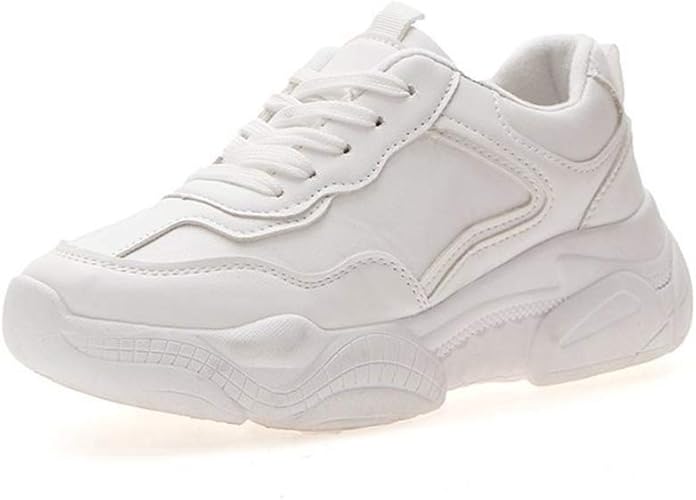 Amazon Acmeer 厚底靴 スニーカー レディース レースアップ カジュアルシューズ 船型靴 コンフォート 無地 デイリー アウトドア 事務 学校 防水 滑りにくい シンプル 軽い 疲れない 運動靴 ベージュ 白 Acmeer ウォーキング