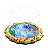 Conthfut Toddler Sprinklers Splash Water Play mat, 39in-Diameter Splash pad Outdoor Sprinkle Mat Summer Fun Water Toys Toddler Boys Girls