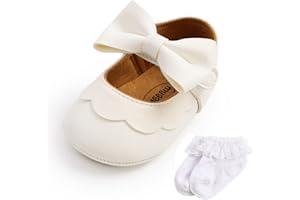 Sehfupoye Baby Wedding Dress Ballet Flats Infant Princess Bow-Knot Shoe Toddler Anti-Slip Girls Mary Jane Shoes