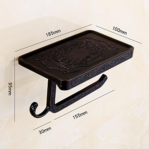 HYP-Antique Tissue Towel Roll Paper Stand Toilet Paper Box Bathroom Golden Hand Holders Continental Toilet Toilets, Black