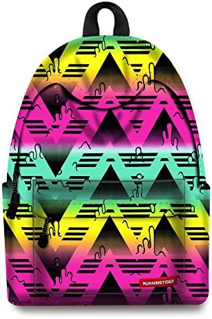 HANRUI Cool Multipurpose Backpack Shoulder Bookbag Color Printing School Bags (Triangle water ripples)