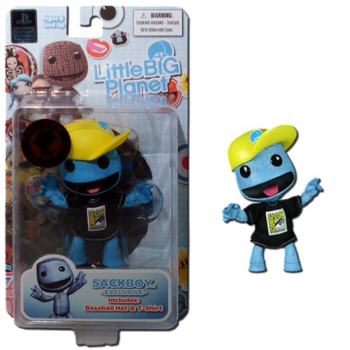 Mezco Toyz Little Big Planet 2011 Con Exclusive Blue Denim Sackboy with Baseball Hat TShirt