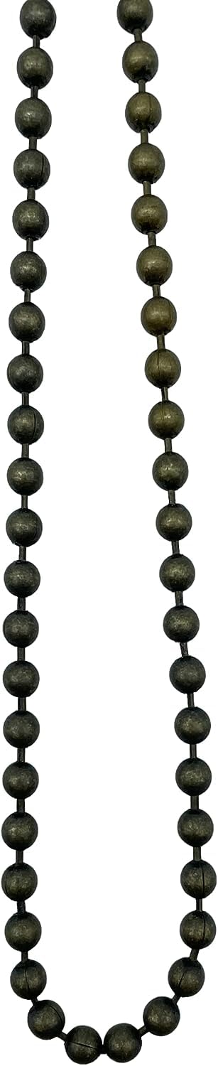 Premium Roller Blind Antique Brass Beaded Pull Chain - Continuous Loop (75cm Drop, Antique Brass)