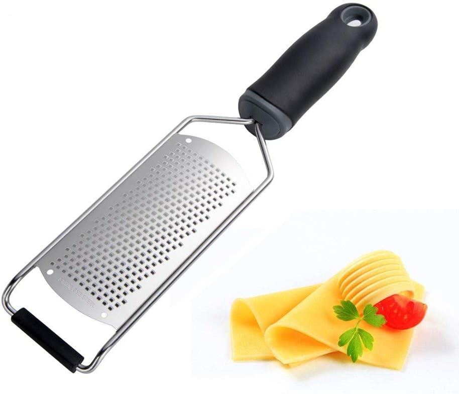 QIYAGE Citrus Zester & Cheese Grater，for Cheese ，Lemon, Ginger, Garlic, Nutmeg, Chocolate, Vegetables, Fruits - Razor-Sharp Stainless Steel Blade Wide Dishwasher Safe