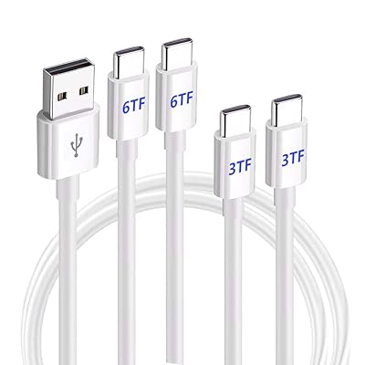 Carregador de cable tipus C USB, [4Pack] 3 / 3 / 6 Fet Long USB Type Cloy Cable Cable, USB A a C&agrave;rrega r&agrave;pida de tipus Cable Cabley Cafy Cafy S10 S10 + / Nota 8, LG V20 i un altre carregador USB C