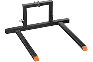OUTDOORVIBE 3 Point Hitch Pallet Fork 1500 lbs Capacity Adjustable Pallet Fork Attachments for Category 1 Tractor
