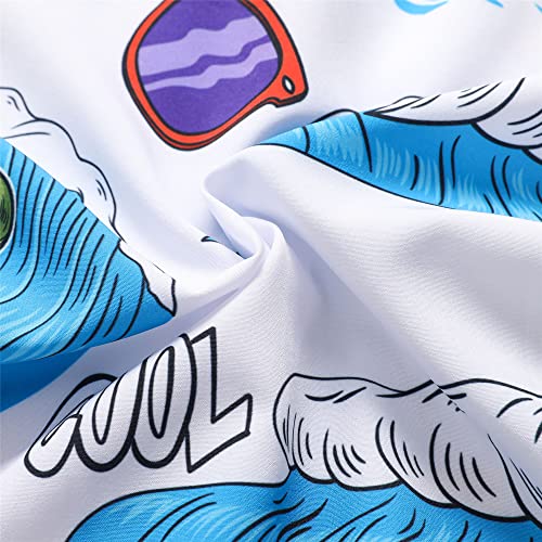 Unakisan Floral Hawaiian Shirt for Men Tropical Casual Short Sleeve Button Down Printed Beach Shirts Dinosaur 5024 S